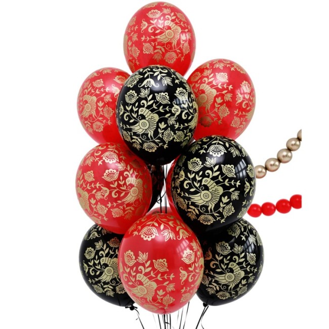 Bb (14''/35 см) Шелкография паст Русский стиль Птица, 25 шт.