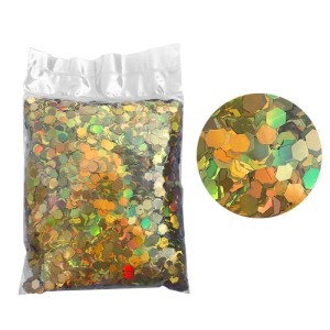 Глиттер "Блестки" лазерный золотой 6 мм / 100 г /