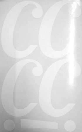 Наклейки буквы 13 см "С" белые, 1 лист