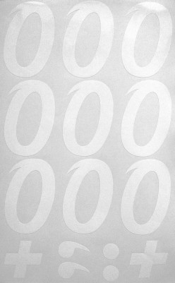 Наклейки буквы 8 см "О" белые, 1 лист