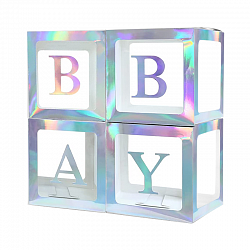 Набор коробок для шаров Baby, Жемчужный, Перламутр, 30*30*30 см, 4 шт. в кор.