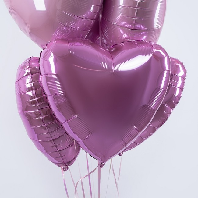 Fm (18''/45 см) /СЕРДЦЕ Металлик Pink, 1 шт.