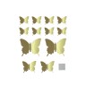 Наклейки Зеркальные бабочки, Золото, 6,5-11 см*12 шт, 1 упак.