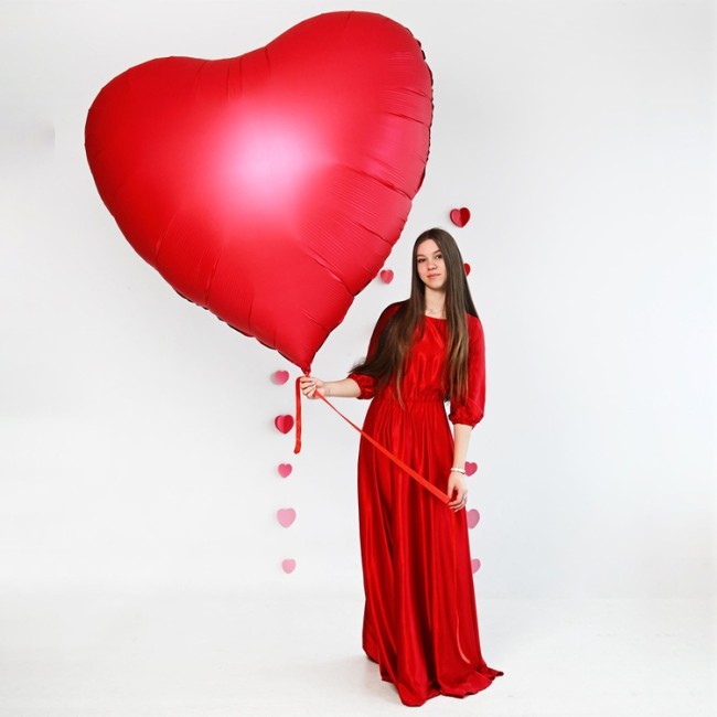 Вз (68''/173 см) СЕРДЦЕ Сатин Red, 1 шт.