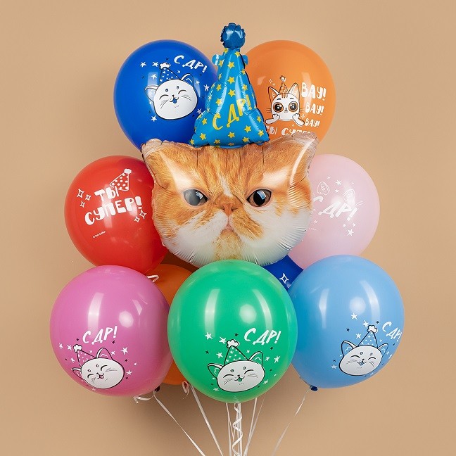 Fa (32''/81 см) Фигура, Котик в колпачке, 1 шт. в уп.