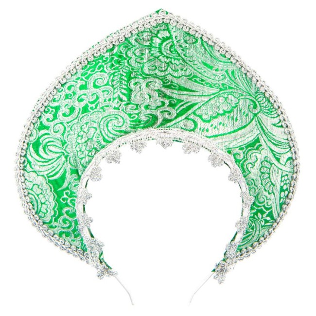Кокошник-Ободок Узоры зеленый/G 1 шт.