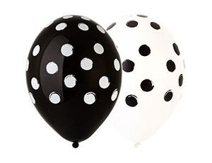 Bb (14"/35 см) Шелкография паст Горошек арт чер-бел, 25 шт.