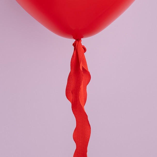 Лента тканевая (4 см*9,14 м) Нежная волна, Красный, 1 шт.