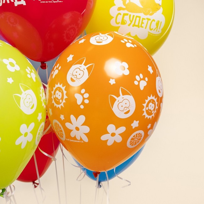 512 (12''/30 см) Котенок Котэ, С Днем Рождения!, Ассорти, пастель, 1 ст, 25 шт.