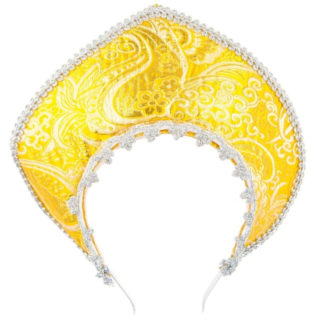 Кокошник-Ободок Узоры золотой/G, 1 шт.