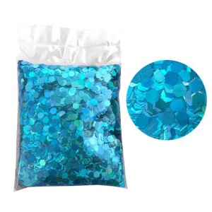 Глиттер "Блестки" лазерный морская волна 6 мм / 100 г /