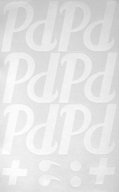 Наклейки буквы 8 см "Р" белые, 1 лист