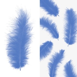 Перья, Премиум, Голубой, 12-15 см, 30 шт.