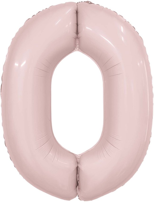 Ag (40''/102 см) Цифра, 0, Slim, Пыльная роза, в упаковке 1 шт.