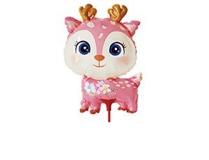 Вз (13"/33 см) Мини-фигура с клапаном + палочка, Олень розовый, 5 шт.