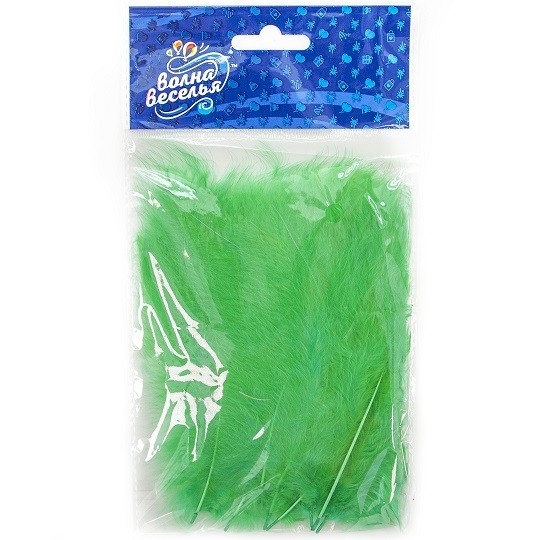 Перья, Премиум, Зеленый, 12-15 см, 30 шт.