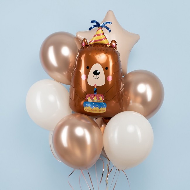 Fa (31''/79 см) Фигура, Мишка с тортом, 1 шт.