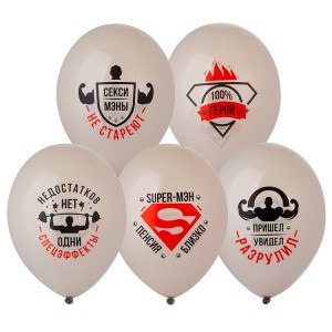 Bb (14''/35 см) Шар с рисунком Супер-Мэн 2цв, 50 шт.