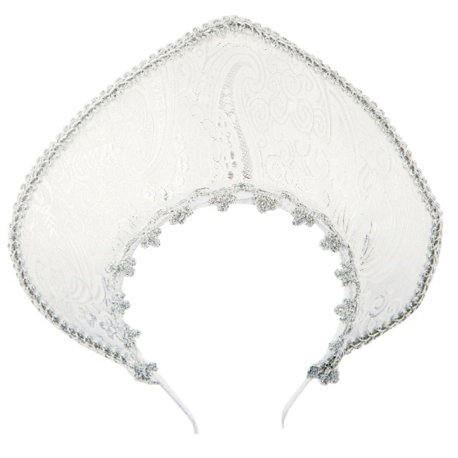 Кокошник-Ободок Узоры серебряный/G, 1 шт.