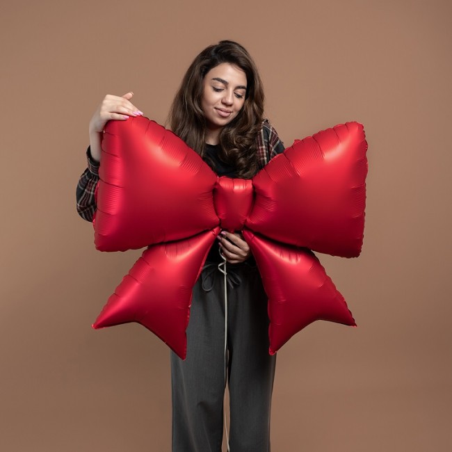 Fa (39''/99 см) Фигура, Бант, Красный, Сатин, 1 шт. в уп.