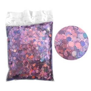 Глиттер "Блестки" лазерный роза голд 6 мм / 100 г /