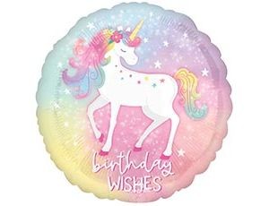 An (18"/46 см) BIRTHDAY WISHES Единорог Спящий, 1шт. в упак.