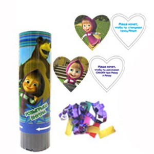 АС 16см Хлопушка пружинная с фантом Маша и Медведь 12 шт/уп