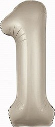 Ag (40''/102 см) Цифра, 1 Slim, Кремовый, Сатин, 1 шт. в упак.
