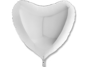 Gr (36''/91 см) /СЕРДЦЕ Пастель White, 1 шт.