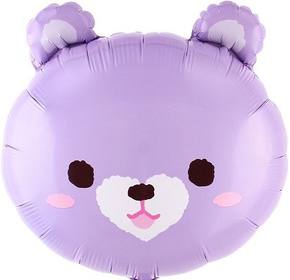 Fa (22"/56 см) Фигура, Голова, Милый медведь, Сиреневый, 1 шт.