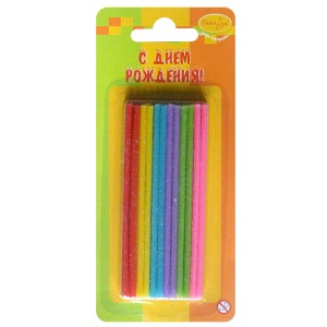 MC Свечи Коктейльные-мини с блестками ассорти 36шт