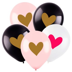 Вх (12"/30 см)  Сердце золото, Ассорти Пастель, 2 ст. 100 шт.