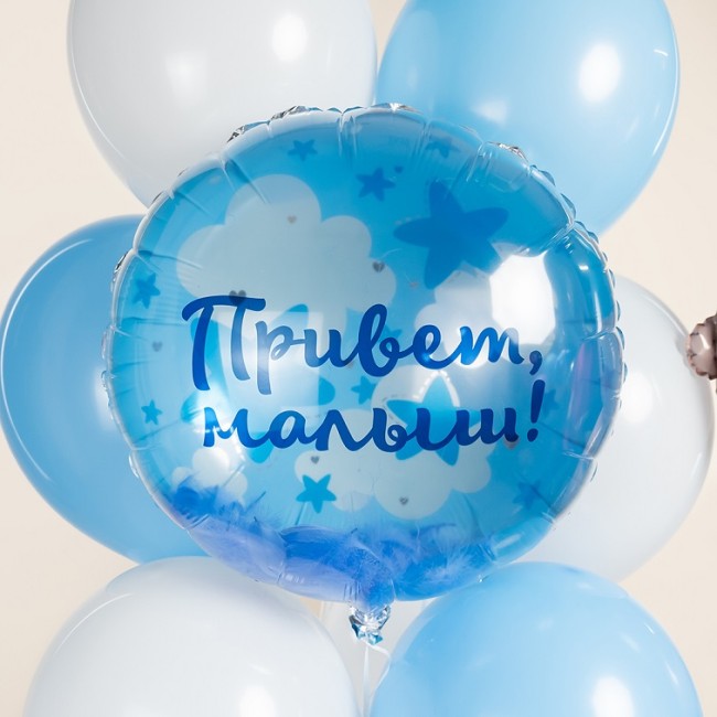 Fa (20''/51 см) Круг, Панорамный, Привет, Малыш! (воздушные перья), 1 шт. в уп.