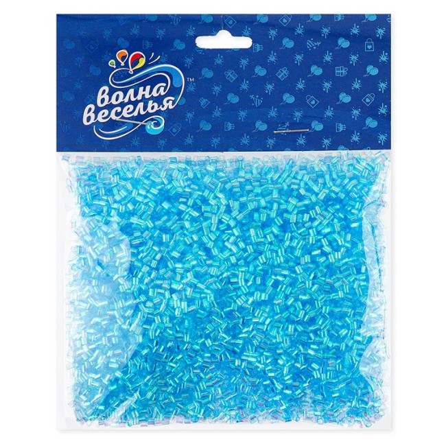 Конфетти фольга Цилиндр, Голубой, Перламутр, 0,2 см, 20 г.