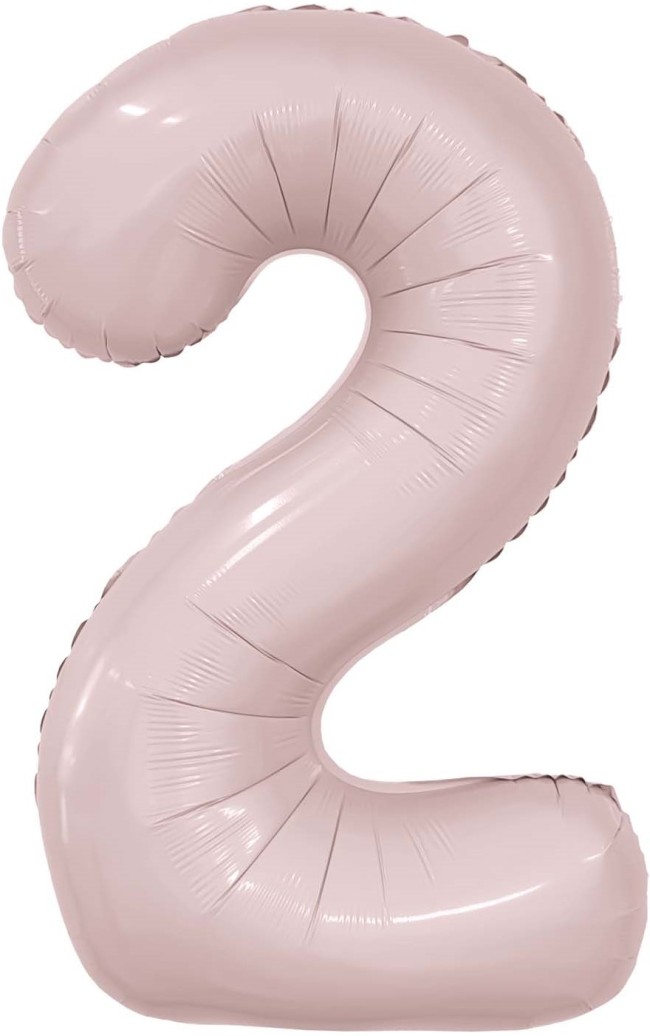 Ag (40''/102 см) Цифра, 2, Slim, Пыльная роза, в упаковке 1 шт.