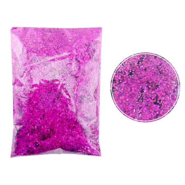 Глиттер "Блестки" лазерный Фуксия, 1 мм., 100 г.