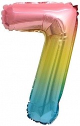 Fa (16''/41 см) Мини-цифра, 7, Нежная радуга, Градиент, 1 шт.