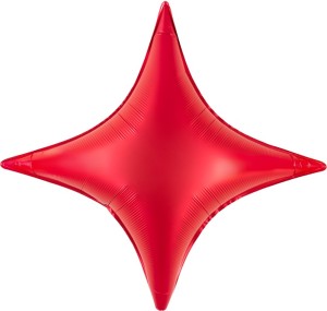 Fa (31''/79 см) Звезда, 4х-конечная, Сириус, Красный, Сатин, 1 шт.