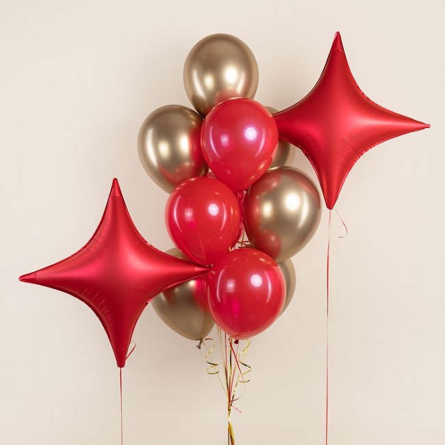 Fa (31''/79 см) Звезда, 4х-конечная, Сириус, Красный, Сатин, 1 шт.