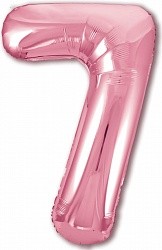 Ag (40"/102 см) Цифра, 7, Slim, Розовый, в упаковке 1 шт.