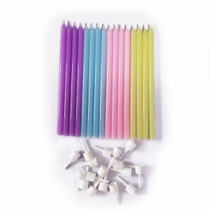 Свечи Macaroons с держателями 16шт 10см