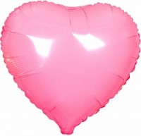 Fa (18''/46 см) Сердце, Розовый, Неон, 1 шт.