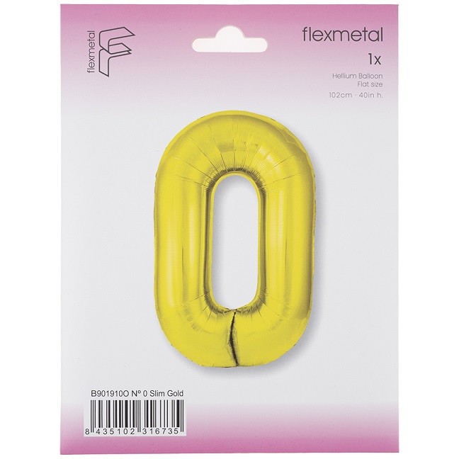 Fm (40''/102 см) Цифра, 0 Slim, Золото, 1 шт. в уп.