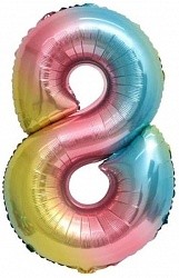 Fa (16''/41 см) Мини-цифра, 8, Нежная радуга, Градиент, 1 шт.