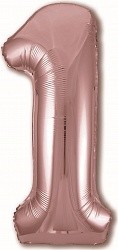 Ag (40"/102 см) Цифра, 1, Slim, Розовое Золото, в упаковке 1 шт.