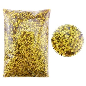 Глиттер "Звезды" лазерный Золотой, 3 мм., 100 г.