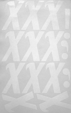 Наклейки буквы 8 см "Х" белые, 1 лист