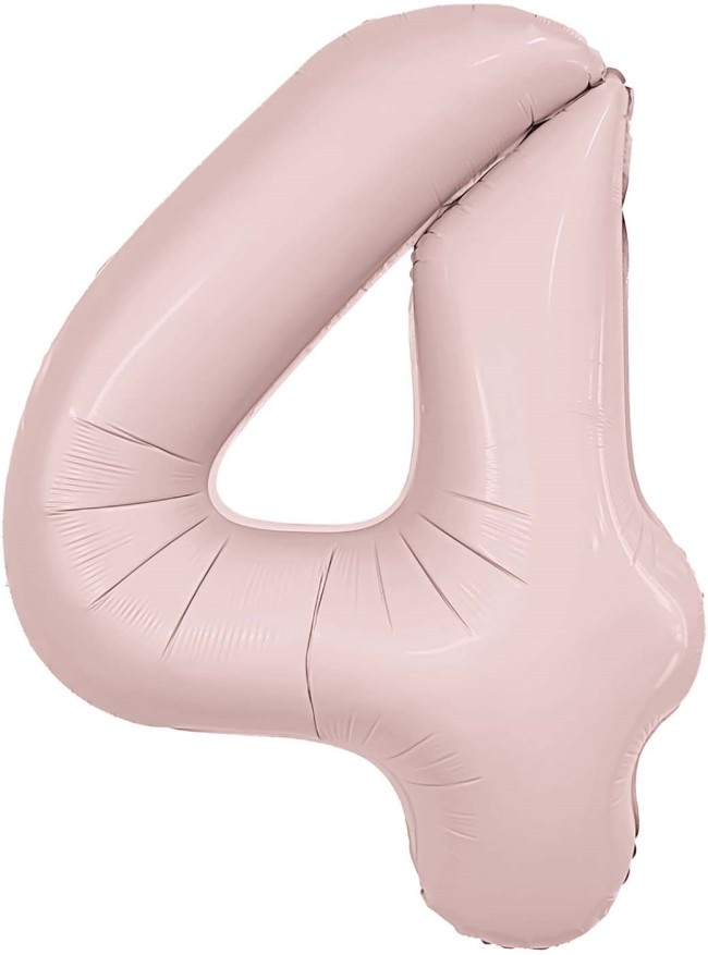Ag (40''/102 см) Цифра, 4, Slim, Пыльная роза, в упаковке 1 шт.