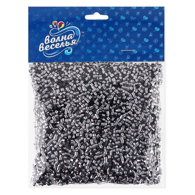 Конфетти фольга Цилиндр, Стальной, Металлик, 0,2 см, 20 г.