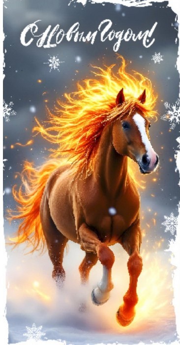 Конверты для денег, С Новым Годом! (конь - огонь), 10 шт.